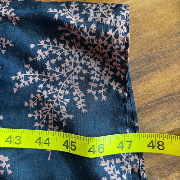 Rebecca Taylor Arden Fern Silk MIDI Dress Black/Copper Colored floral print L - Picture 15 of 16